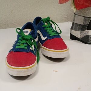 Vans Women Low-Top Sneakers in Red, Blue and Green